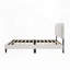 Lambswool Petal Headboard Bed Frame Cream Style Bedroom Soft Bed-1037887857