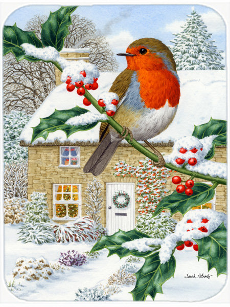 Planche à découper en verre trésors caroline European Robin