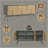 Blayde Light Gray & Natural Finish Server