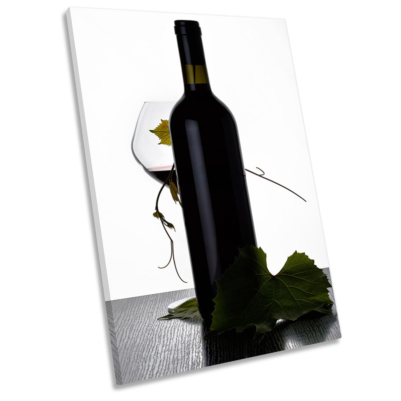 Dark Wine Bottle Glass Picture - Wrapped Canvas Art Prints, 91.4cm H x 61cm W x 4cm D