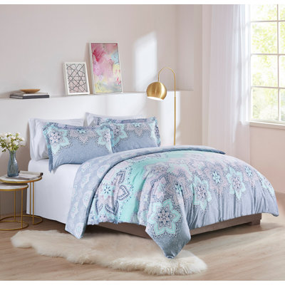 Ensemble de housse de couette réversible en microfibre 3 pièces Djordje
