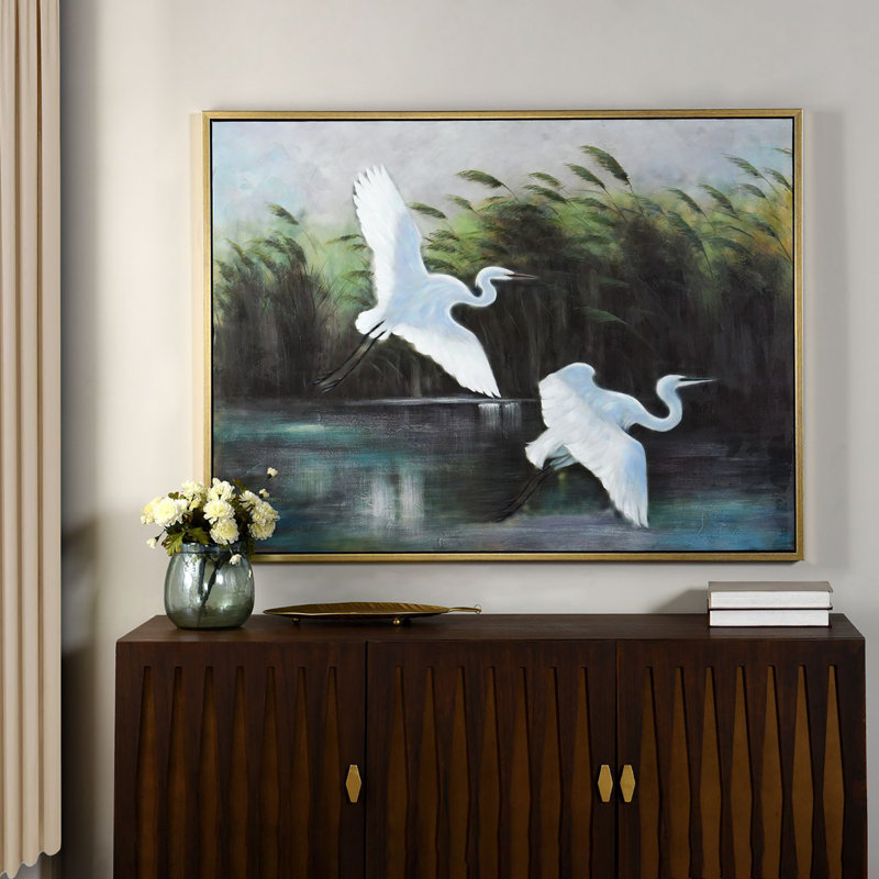 Airborne - Hand Painted On Canvas - Gold Frame