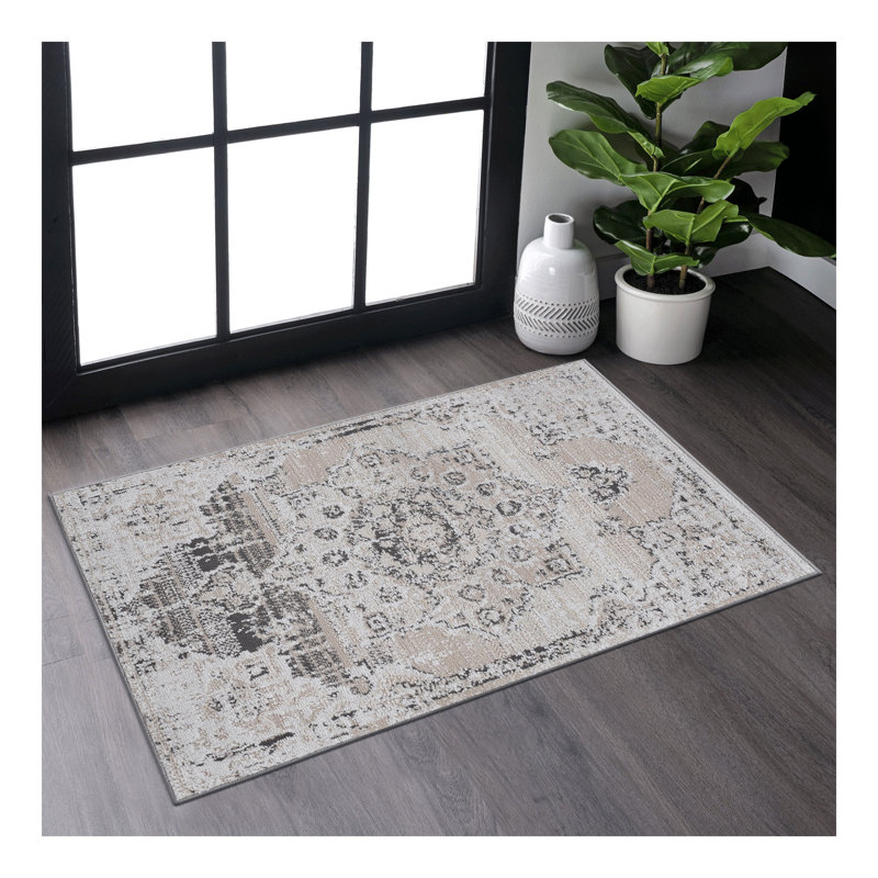 Collection Cream /Medallion Non-Shedding Living Room Bedroom Dining Home Office Stylish and Stain Resistant Area Rug