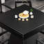 Table de poker carrée noire en bois massif