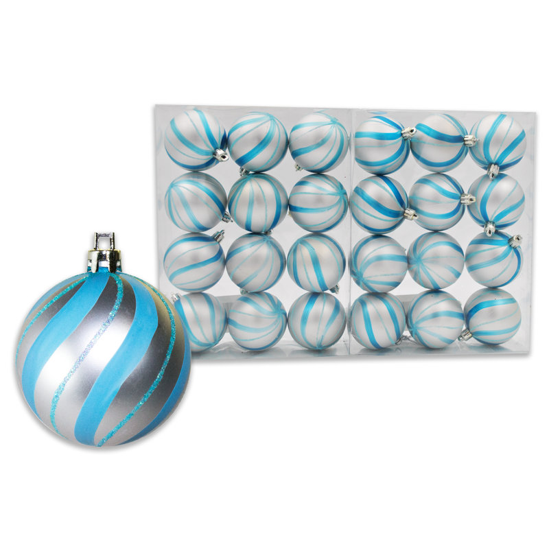Ensemble d'ornement boule 24 pièces, Turquoise
