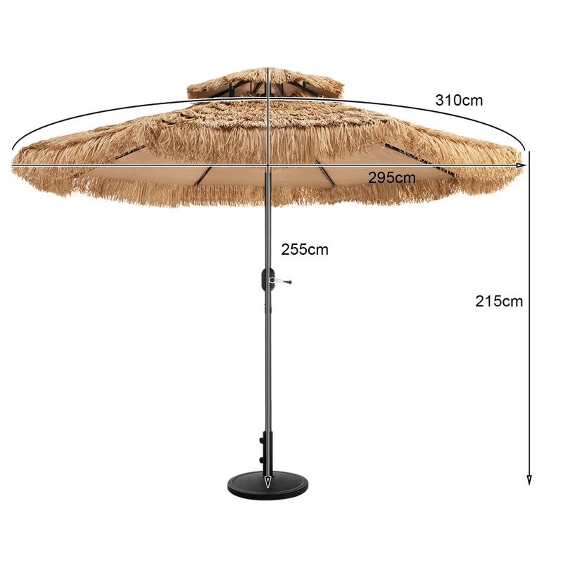 295 cm W X 295 cm D Tilt Beach Parasol with Crank Lift