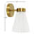 1-Light Wall Sconce Aged Brass with Pleated White Linen Shade Modern Wall Light-1088331141-1088331140