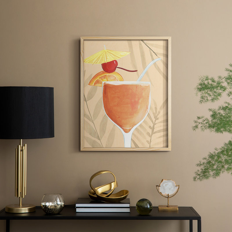 Tropical Cocktail I Framed Print - Solid Wood, 21" H x 17" W