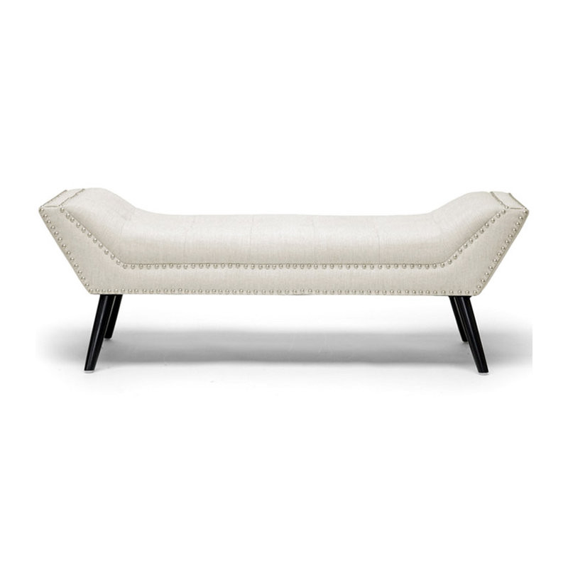Weside Upholstered Bench, Beige, H47 x W133 x D43cm