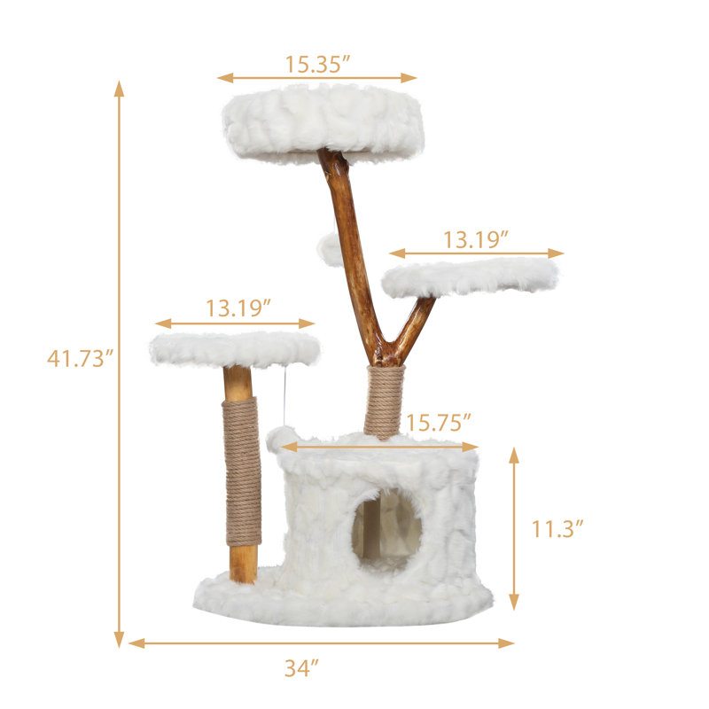 Real Branch Cat Tree With Condo And Climbing Perches
