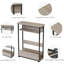 Table d'appoint, table de bout mince à 3 niveaux avec tablette de rangement, table d'appoint moderne pour petits espaces, petite table de chevet avec porte-revues