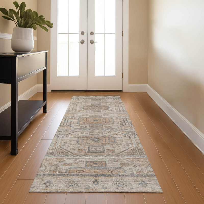 Premium Machine Washable Tara Border Rug, Runner 2'3" x 7'6"