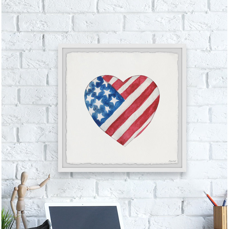 " Heart Shape Flag " Painting Print, 18" H x 18" W x 1.5" D