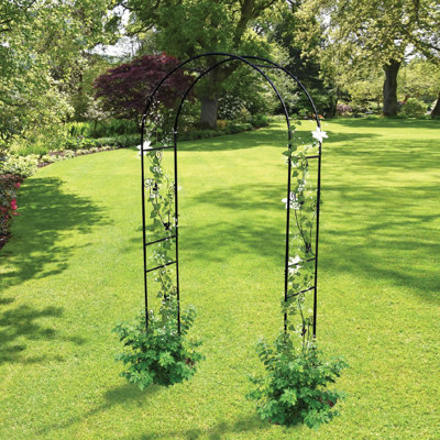 114cm W x 37cm D Metal Arbour in Black