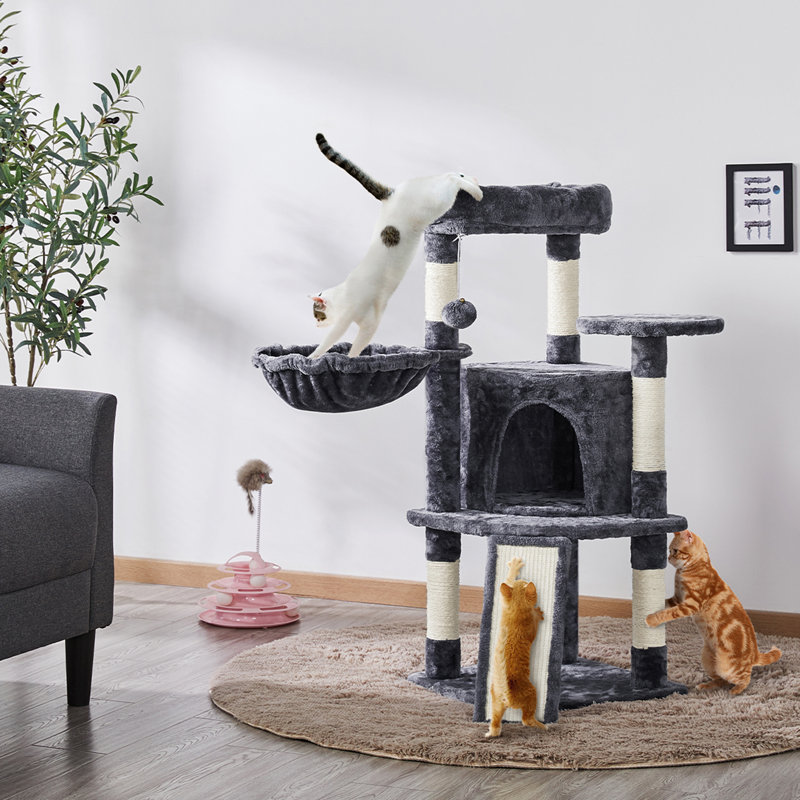 42'' Davalos Professional Cat Tree, Dark Grey