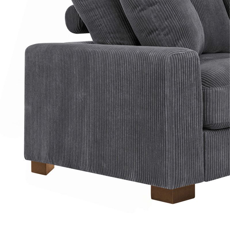 Zaheer Corduroy Sofa, Gray