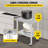 Stainless Steel Work Table 30 x 24 x 33 Inch, 700 LBS Load Capacity with 4 Wheels, 3 Adjustable Height Levels-62288014