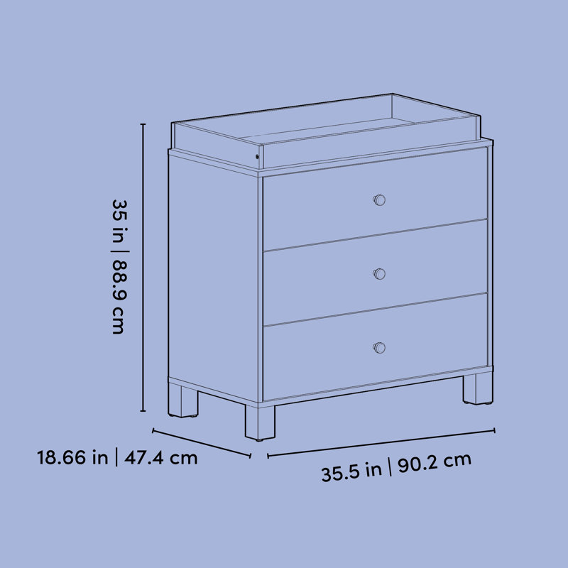 Commode 3 tiroirs California, Bois flotté