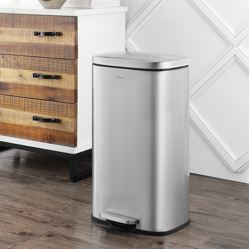 Curtis 8-Gallon Stainless Steel Step-Open Trash Can