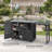 78.3" Oversized Foldable Outdoor Kitchen Island, Solid Rolling Bar Cart with Stainless Steel Top & Trash Storage for Lawn Garden BBQ-1300102976