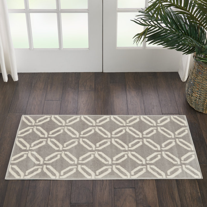 Tapis géométrique gris / ivoire Garnier, Rectangle 2 pi x 4 pi