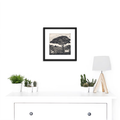 Bernard Essers Plowing Oxen Farm Field Bw Landscape by Bernard Essers - Single Picture Frame Painting