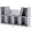 Bibliothèque à 6 tablettes avec coin lecture et coussin, organisateur de rangement multifonctionnel, gris, convenant à la chambre à coucher et au salon-1056135841