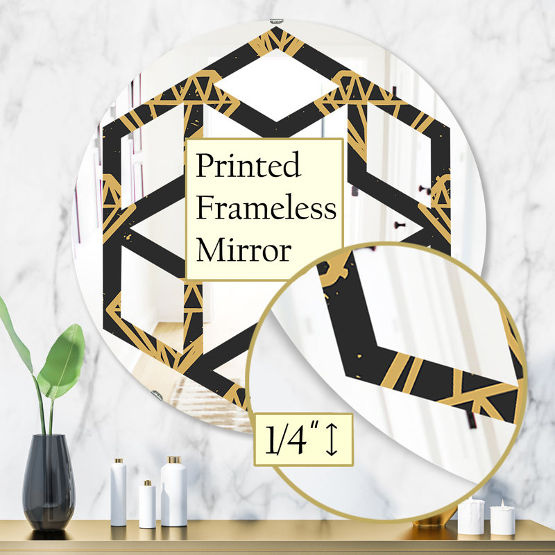 Miroir mural Hexagon Star Diamonds Eclectic, H 31,5 po x l po