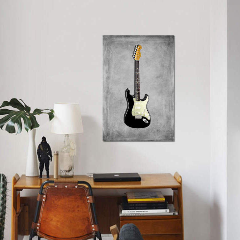 « garde-boue stratocaster 59 », impression sur toile tendue, H 12 po x l 8 po x P 0,75 po, Toile tendue, Pas de tapis