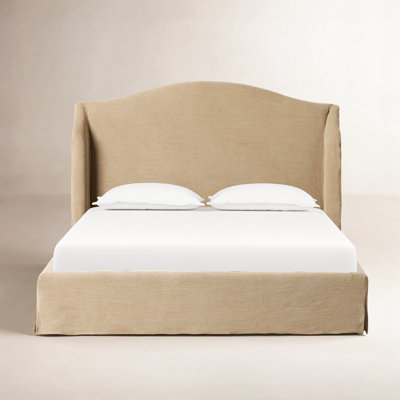 Mulberry Linen Wingback Bed