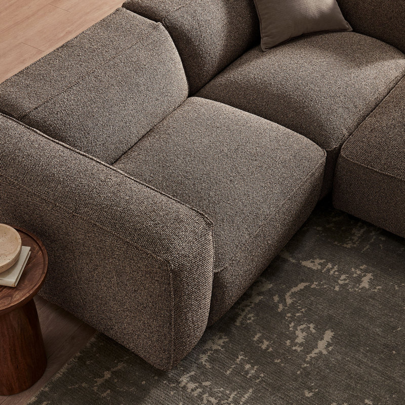 Causeuse rembourrée avec repose-pieds 3 pièces Coledale, Terre