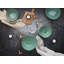 Basalt bowls collection, olive, 4-piece dinnerware set, bowl set made of stoneware