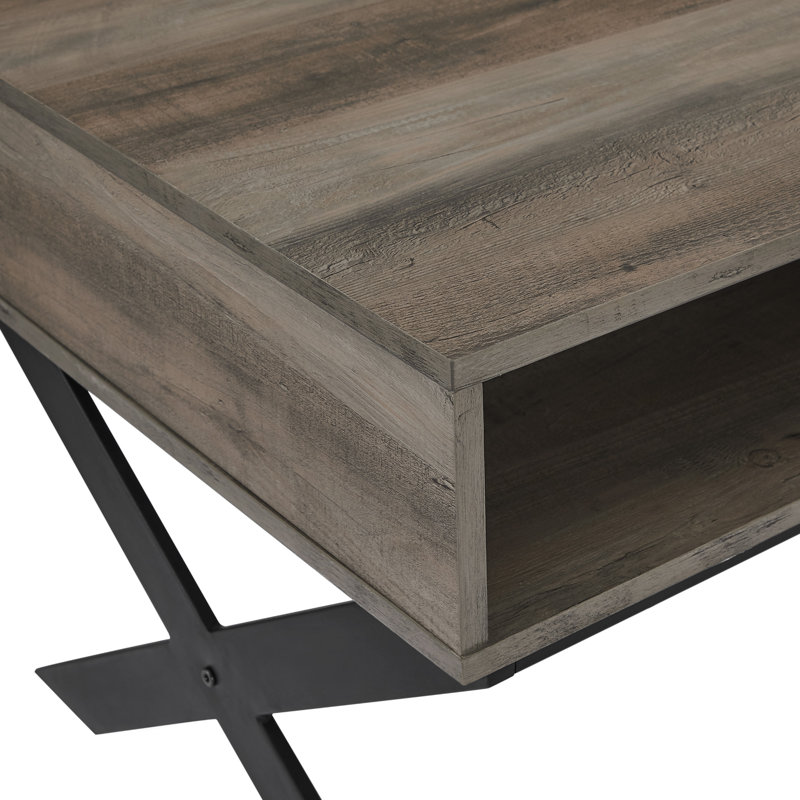 Table basse avec rangement Michela, Gris délavé