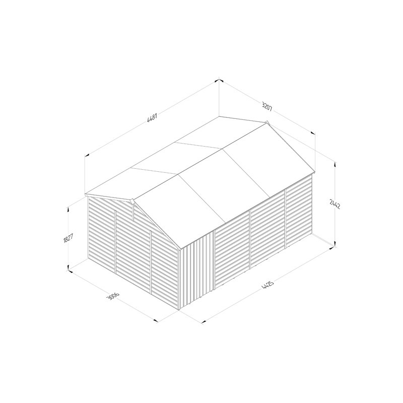 Beckwood 14 ft. 7 in. W x 8 ft. D Solid Wood Garden Shed