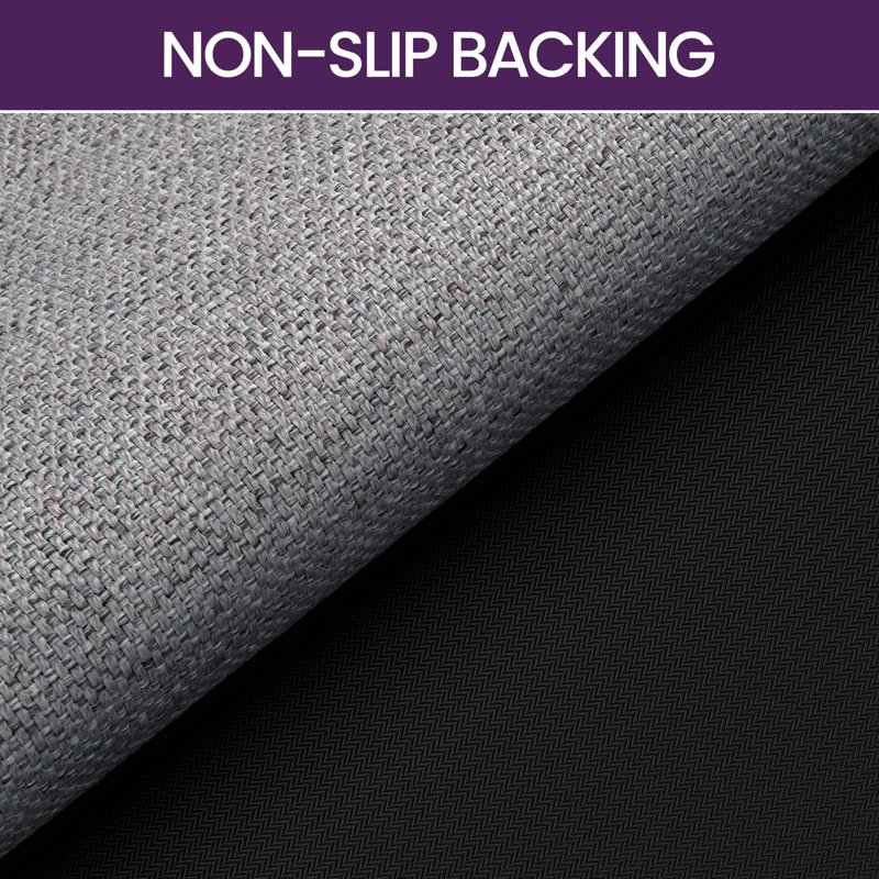 Solid Colour Polyester Anti-Fatigue Non-Skid Kitchen Mat, Grey