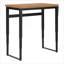 Bureaux, bureau d'ordinateur L réglable de 48 po, métal noir contemporain stratifié brun moderne | brun | panneau de particules