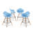 Modholic Eiffel Counter Stool With Arms, Blue-71243323