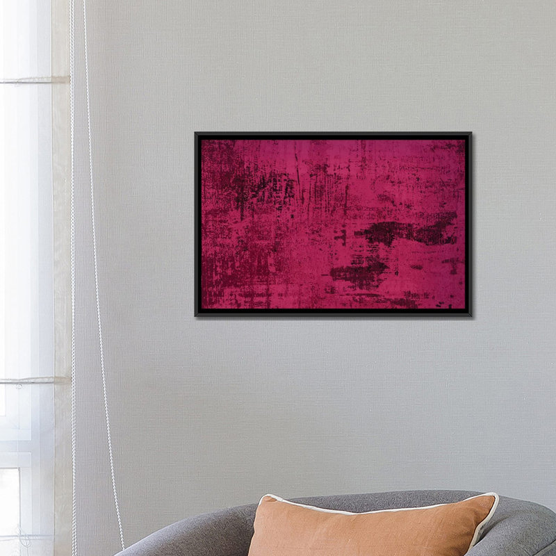 « mauve », impression sur toile, H 18 po x l 26 po x P 1,5 po, Pas de tapis, Toile avec cadre noir