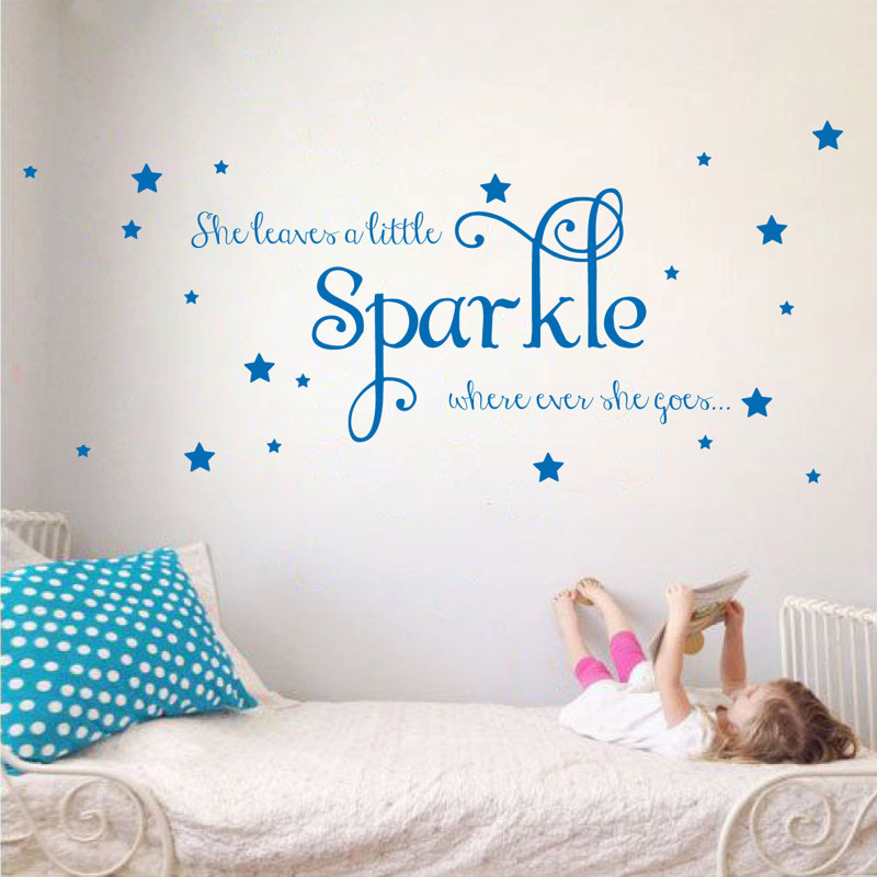 Décalcomanie murale sparkle, Bleu azur, H 15 po x l 36 po x P 0,01 po