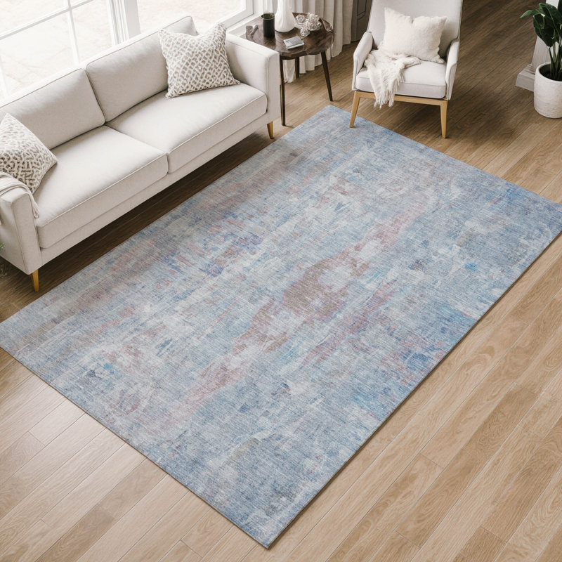 Tapis abstrait intérieur / extérieur lavable à la machine Mattis ACN2310, Rectangle 10 pi x 14 pi