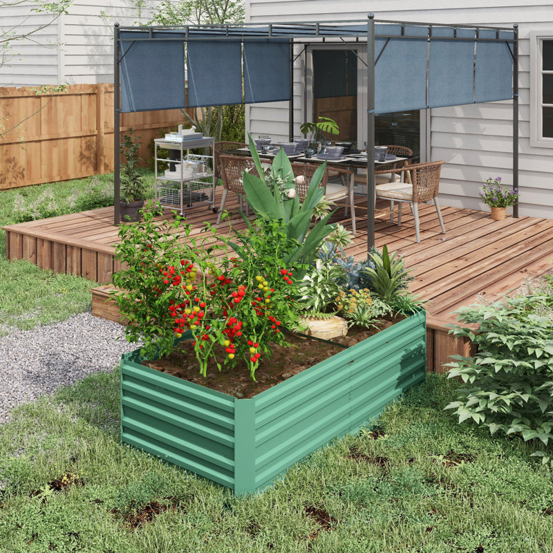 Galvanized Raised Garden Bed Kit, Large and Tall Metal Planter Box for Vegetables, Flowers and Herbs, Reinforced, 6' x 3' x 2'