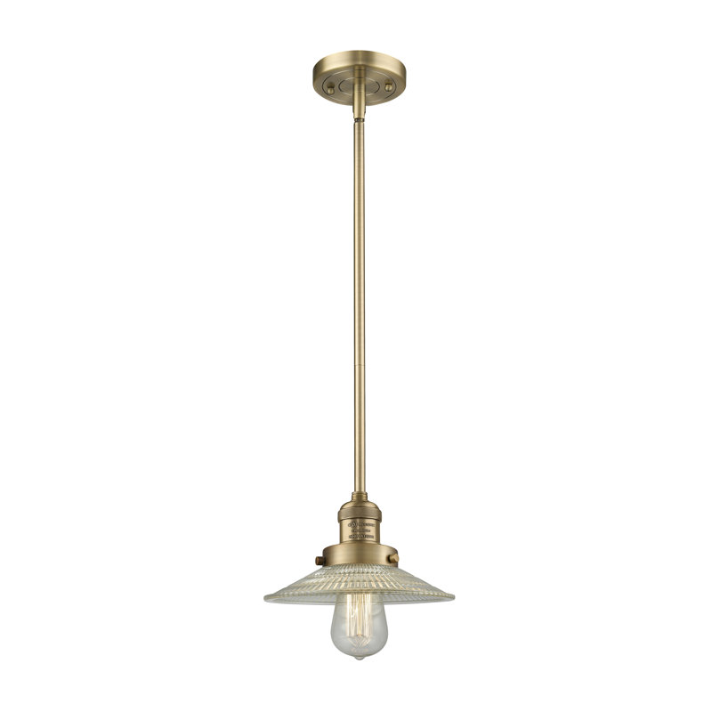 Clintonpark 1 - Light Single Pendant, Brushed Brass, Clear, No LED