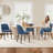 Modern Compact Fabric Upholstered Dining Chair ,with Solid Wood Legs, Ergonomic Curved Back, Easy Assembly-1980207480