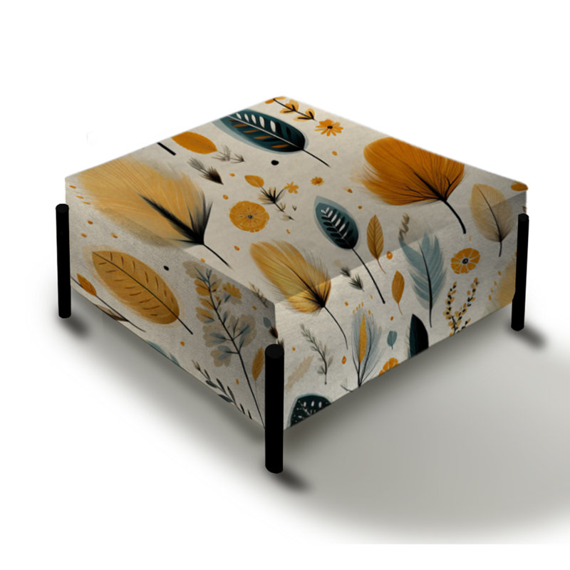 Nature Inspired Wanderer Boho Pattern - Botanical Large Square Ottoman