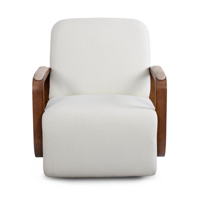 28.2"W  Upholstered Swivel Armchair 360° Swivel With Padded Solid Wood Armrests