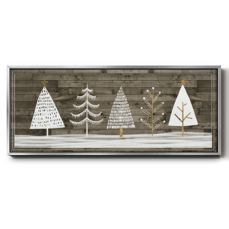 Wooded White Christmas Collection - Toile avec cadre en D, H 24 po x l 60 po