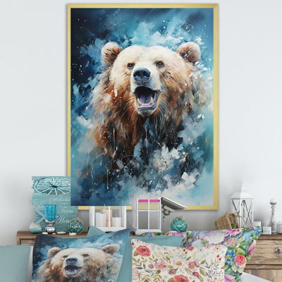 Ours abstrait en mouvement sur toile