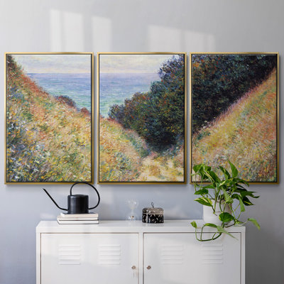 " Pourville #1 by Monet " 3 Piece Art Watercolor Print
