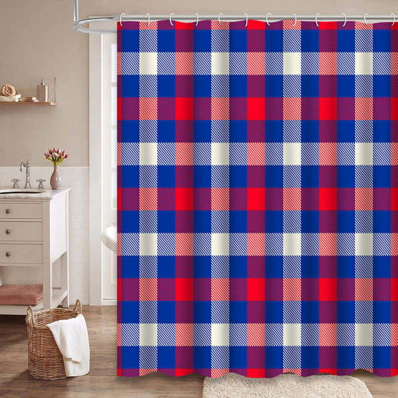 Rideau de douche Tartan, L 72 po x l 84 po
