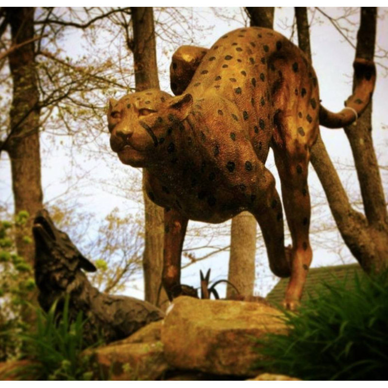 Sculpture de jardin guépard bronze